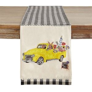 Bunnies in Yellow Truck Table Runnee - NWT